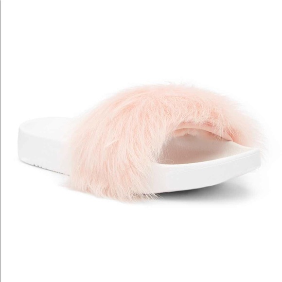 ugg shoes royale lamb fur slides in baby pink poshmark